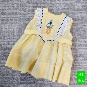 Baylis Brothers vintage sleeveless yellow embroidered top size 3T